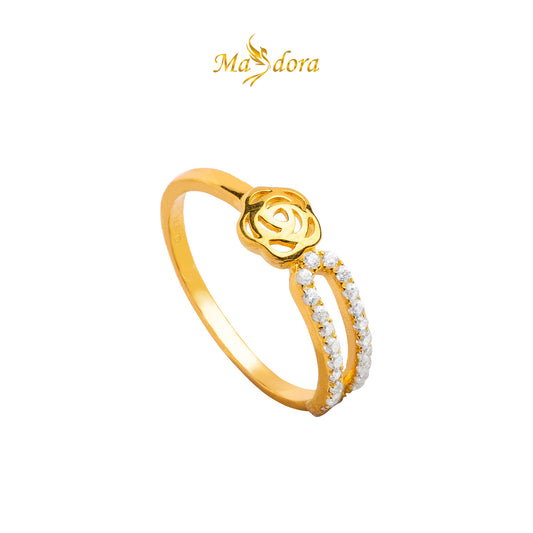 MASDORA 916 Gold Ring Rings Cincin Emas ~ Sparkling i-Rose (EMAS 916/22K)
