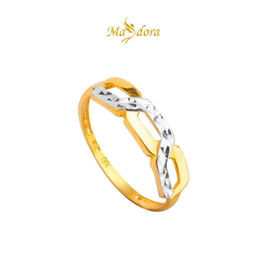 MASDORA 916 Gold Ring Rings Cincin Emas ~ Modern Paperclip (2C) (EMAS 916/22K)