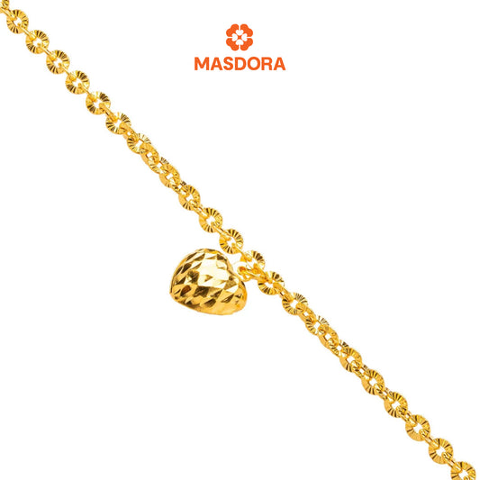 MASDORA 916 Gold Bracelet Rantai Tangan Emas ~ Shining Sauh Mid Love (EMAS 916/22K)
