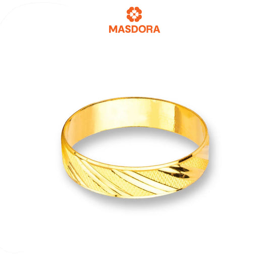 MASDORA 916 Gold Ring Rings Cincin Emas ~ CBR Golden Slanted Cutting (EMAS 916/22K)