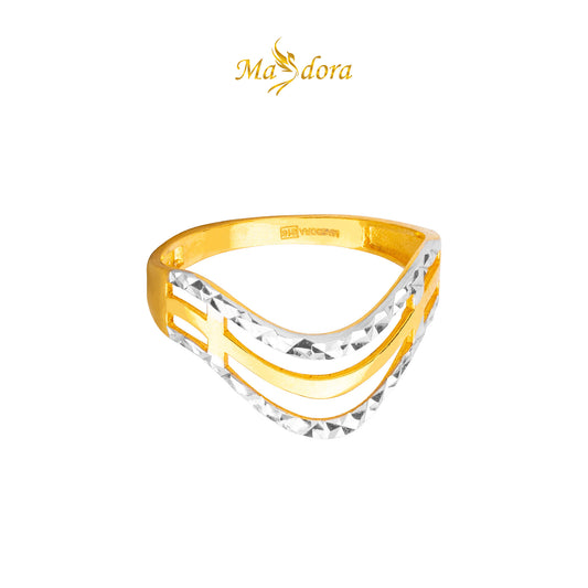 MASDORA 916 Gold Ring Rings Cincin Emas ~ Emirates Star Duotone Wave (EMAS 916/22K)