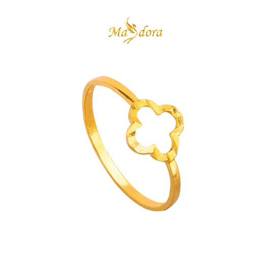 MASDORA 916 Gold Ring Rings Cincin Emas ~ Minimalist Clover Budget (EMAS 916/22K)