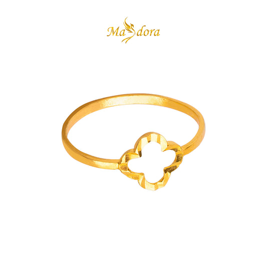 MASDORA 916 Gold Ring Rings Cincin Emas ~ Minimalist Clover Budget (EMAS 916/22K)