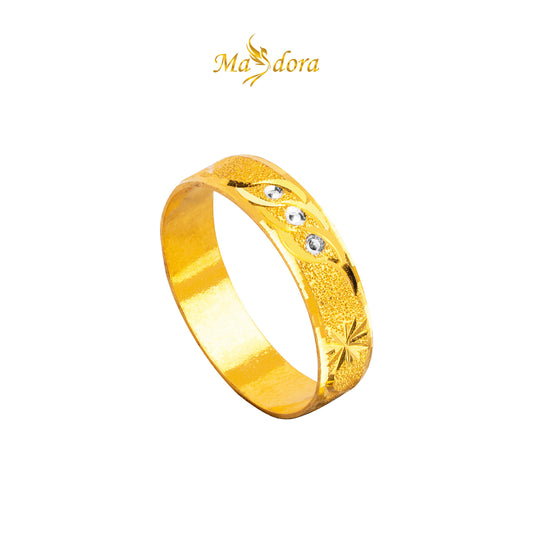 MASDORA 916 Gold Ring Rings Cincin Emas ~ Duotone Snowflakes (EMAS 916/22K)