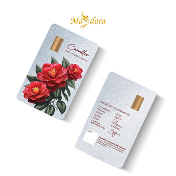 MASDORA 999.9 Gold Bar 1.00GM Flower Series ~ Camellia (EMAS 999.9/24K)