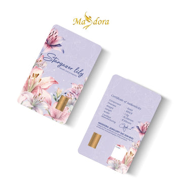 MASDORA 999.9 Gold Bar 1.00GM Flower Series ~ Stargazer Lily (EMAS 999.9/24K)
