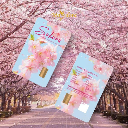 MASDORA 999.9 Gold Bar 1.00GM Flower Series ~ Sakura (EMAS 999.9/24K)
