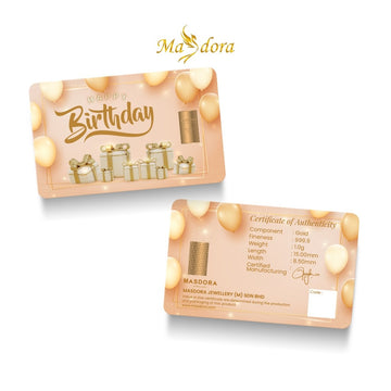 MASDORA 999.9 Gold Bar 1.00GM Gift Series ~ Happy Birthday 2 (EMAS 999.9/24K)