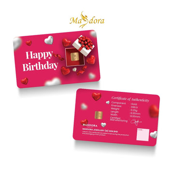 MASDORA 999.9 Gold Bar 0.25GM Gift Series ~ Happy Birthday 1 (EMAS 999.9/24K)