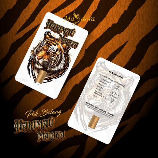 MASDORA 999.9 Gold Bar 1.00GM Collection Series ~ Harimau Malaya (EMAS 999.9/24K)