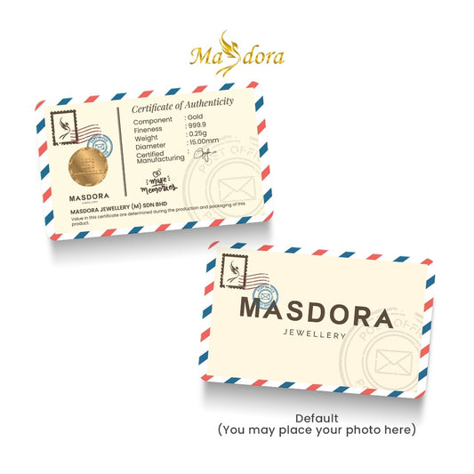 MASDORA 999.9 Gold Bar 0.25GM Gift Series ~ DIY Custom Design (EMAS 999.9/24K)