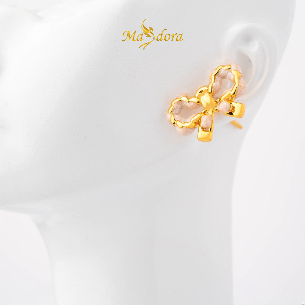 MASDORA 999 Gold Earring Earrings Emas ~ White Sugary Pretzel (EMAS 999/24K)