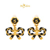 MASDORA 999 Gold Earring Earrings Emas ~ Dangling Black Sugary Pretzel (EMAS 999/24K)