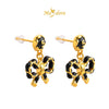 MASDORA 999 Gold Earring Earrings Emas ~ Dangling Black Sugary Pretzel (EMAS 999/24K)
