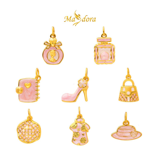 MASDORA 999 Gold Pendant Loket Emas ~ (PINK) Memorable Travel Edition (EMAS 999/24K)