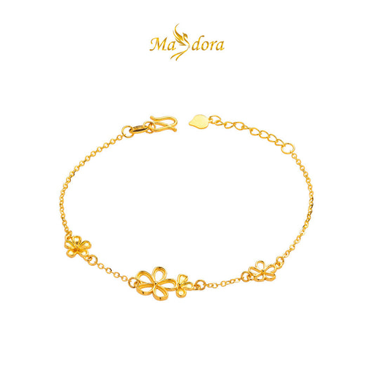 MASDORA 999 Gold Bracelet Rantai Tangan Emas ~ Golden Youth Flower (EMAS 999/24K)
