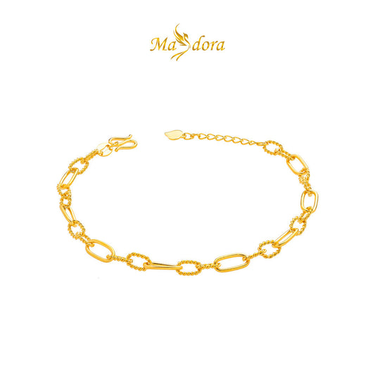MASDORA 999 Gold Bracelet Rantai Tangan Emas ~ Golden Tangled Paperclip (EMAS 999/24K)