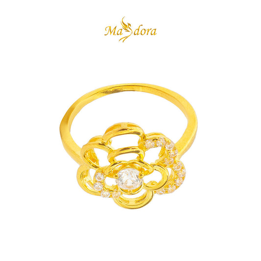 MASDORA 916 Gold Ring Rings Cincin Emas ~ Sparling Dainty Flower (EMAS 916/22K)