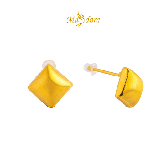 MASDORA 999 Gold Earring Earrings Emas ~ Brushy Squarish (EMAS 999/24K)