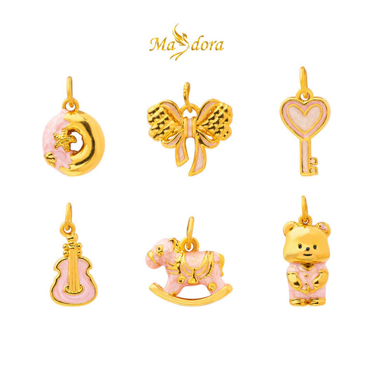 MASDORA 999 Gold Pendant Loket Emas ~ (PINK) Lovely Baby Edition (EMAS 999/24K)