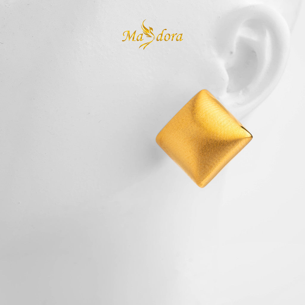MASDORA 999 Gold Earring Earrings Emas ~ Brushy Squarish (EMAS 999/24K)