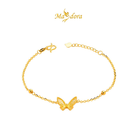 MASDORA 999 Gold Bracelet Rantai Tangan Emas ~ Golden Caged Butterfly (EMAS 999/24K)