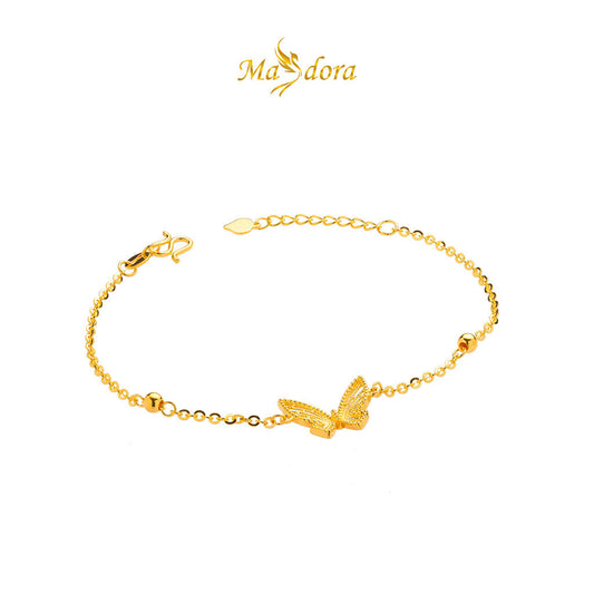 MASDORA 999 Gold Bracelet Rantai Tangan Emas ~ Golden Caged Butterfly (EMAS 999/24K)
