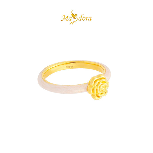 MASDORA 999 Gold Ring Rings Cincin Emas ~ Rosie Glittery Pearl (EMAS 999/24K)
