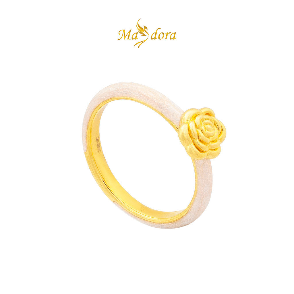 MASDORA 999 Gold Ring Rings Cincin Emas ~ Rosie Glittery Pearl (EMAS 999/24K)