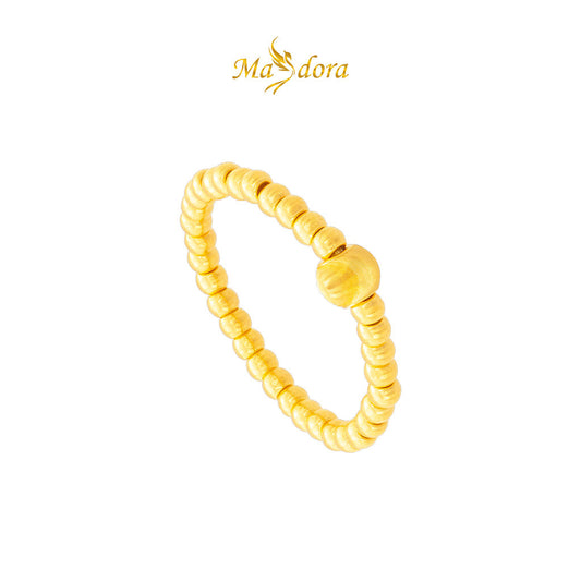 MASDORA 999 Gold Ring Rings Cincin Emas ~ Stretchable Shiny Boba (EMAS 999/24K)