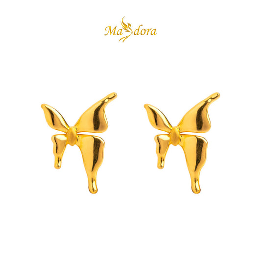 MASDORA 999 Gold Earring Earrings Emas ~ Golden Enormous Butterfly (EMAS 999/24K)