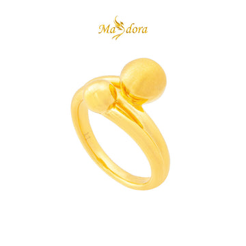 MASDORA 999 Gold Ring Rings Cincin Emas ~ Brushy Double Sphere (EMAS 999/24K)