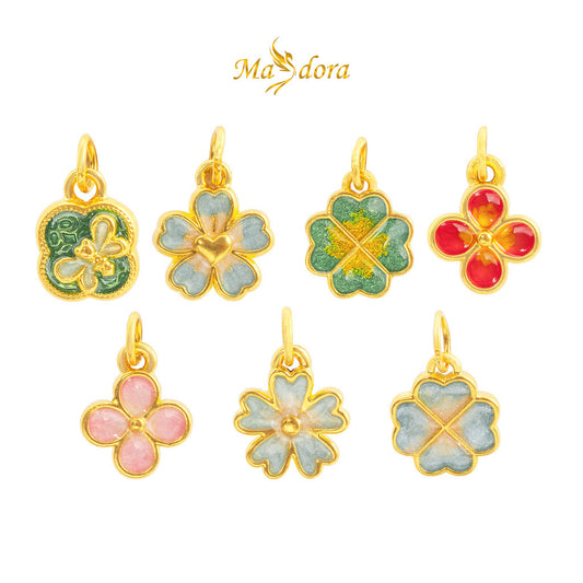 MASDORA 999 Gold Pendant Loket Emas ~ Lucky Flower Edition (N) (EMAS 999/24K) - FREE 925 SILVER NECKLACE!