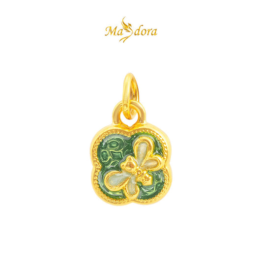 MASDORA 999 Gold Pendant Loket Emas ~ Lucky Flower Edition (N) (EMAS 999/24K) -  FREE 925 SILVER NECKLACE!