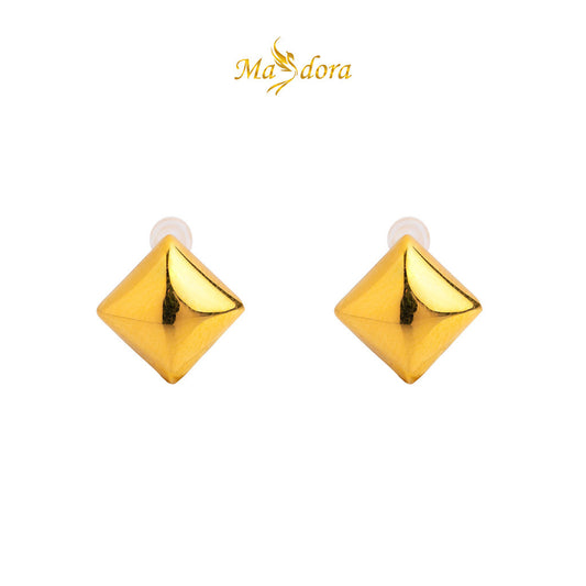 MASDORA 999 Gold Earring Earrings Emas ~ Golden Squarish (EMAS 999/24K)