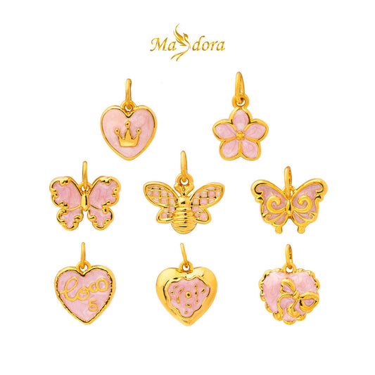 MASDORA 999 Gold Pendant Loket Emas ~ (PINK) Mother Nature Edition (EMAS 999/24K)