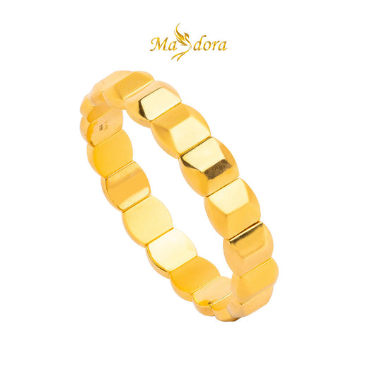 MASDORA 999 Gold Bangle Gelang Tangan Emas ~ Golden Diamond Insipred Stretchable (EMAS 999/24K)