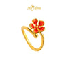 MASDORA 999 Gold Ring Rings Cincin Emas ~ Charming Plumeria (EMAS 999/24K)