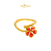 MASDORA 999 Gold Ring Rings Cincin Emas ~ Charming Plumeria (EMAS 999/24K)