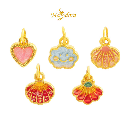 MASDORA 999 Gold Pendant Loket Emas ~ Shellout Edition (B) (EMAS 999/24K) - FREE LEATHER BRACELET!