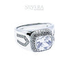 SILVERA 925 Silver Ring Rings Cincin Perak ~ Stunning Cubic Stone Men Ring, 925 Silver by Masdora (A27787)