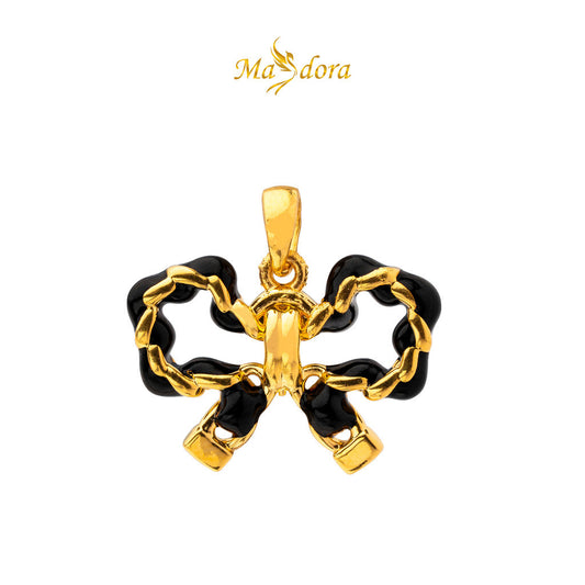 MASDORA 999 Gold Pendant Loket Emas ~ Black Sugary Pretzel (EMAS 999/24K)