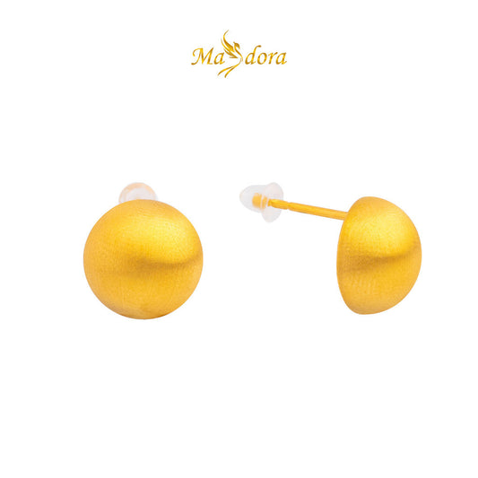 MASDORA 999 Gold Earring Earrings Emas ~ Brushy Button (EMAS 999/24K)