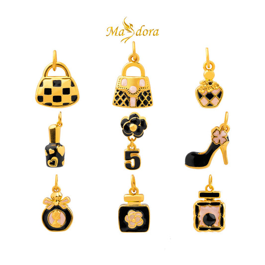 MASDORA 999 Gold Pendant Loket Emas ~ (BLACK) Memorable Travel Edition (EMAS 999/24K)