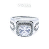 SILVERA 925 Silver Ring Rings Cincin Perak ~ Stunning Cubic Stone Men Ring, 925 Silver by Masdora (A27787)