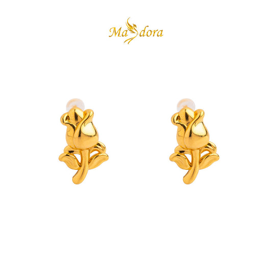MASDORA 999 Gold Earring Earrings Emas ~ 3d Rosie (EMAS 999/24K)