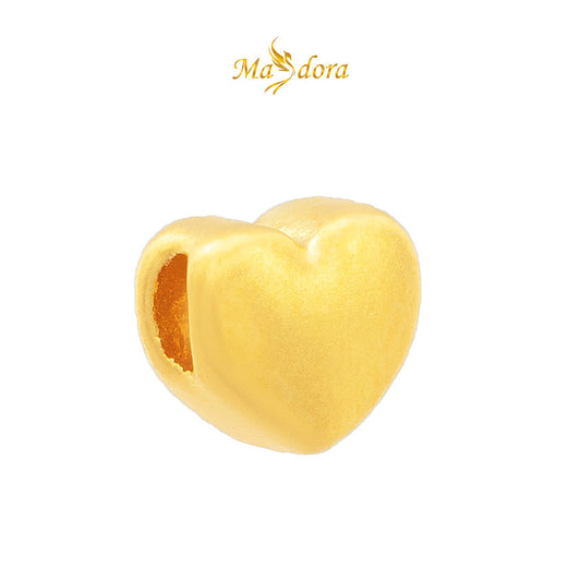 MASDORA 999 Gold Pendant Loket Emas ~ Mini Matte Love (EMAS 999/24K) -- FREE 925 SILVER NECKLACE!