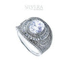 SILVERA 925 Silver Ring Rings Cincin Perak ~ Stunning Round Stone Men Ring, 925 Silver by Masdora (A27797)