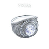 SILVERA 925 Silver Ring Rings Cincin Perak ~ Stunning Round Stone Men Ring, 925 Silver by Masdora (A27797)