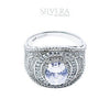 SILVERA 925 Silver Ring Rings Cincin Perak ~ Stunning Round Stone Men Ring, 925 Silver by Masdora (A27797)